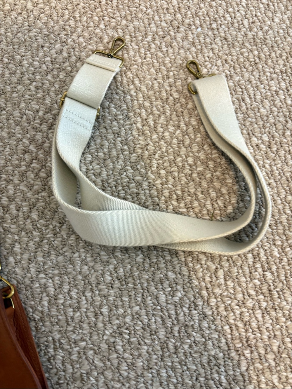 Madewell Transport Saddle Bag brown beige tan white strap leather - Picture 11 of 12